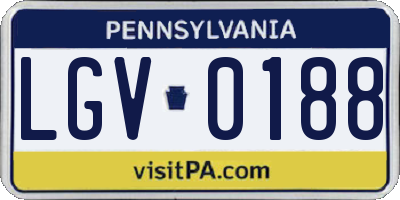 PA license plate LGV0188