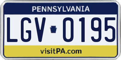 PA license plate LGV0195