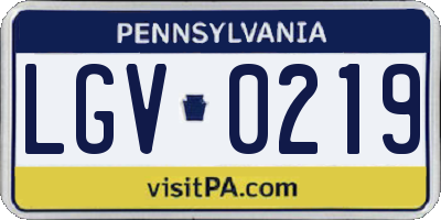 PA license plate LGV0219
