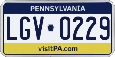 PA license plate LGV0229