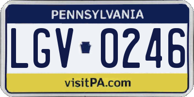 PA license plate LGV0246