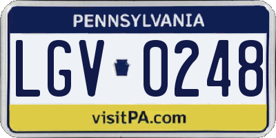 PA license plate LGV0248