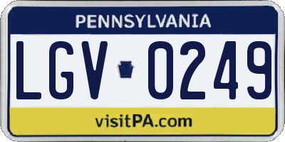 PA license plate LGV0249