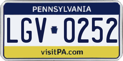 PA license plate LGV0252