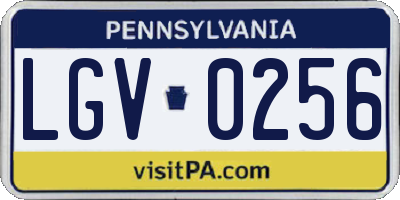 PA license plate LGV0256