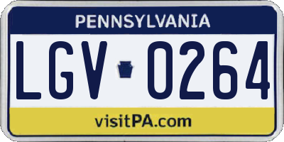 PA license plate LGV0264