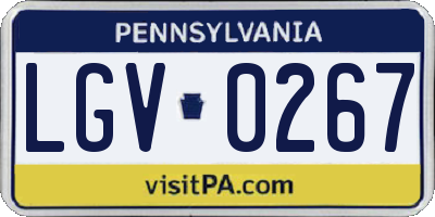 PA license plate LGV0267