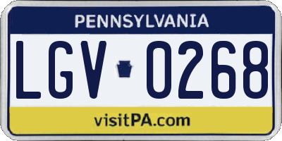 PA license plate LGV0268