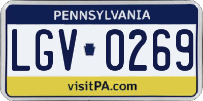 PA license plate LGV0269