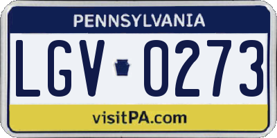 PA license plate LGV0273