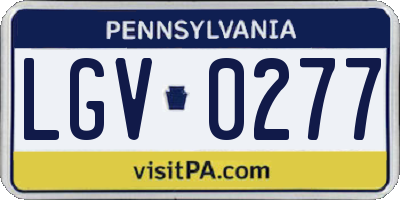 PA license plate LGV0277