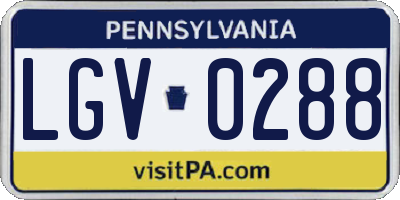 PA license plate LGV0288