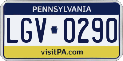 PA license plate LGV0290