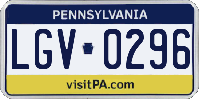 PA license plate LGV0296