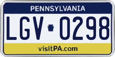 PA license plate LGV0298