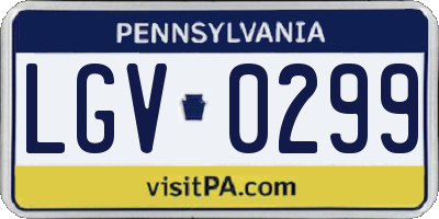PA license plate LGV0299