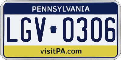 PA license plate LGV0306