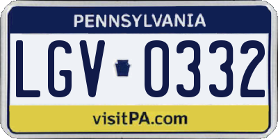 PA license plate LGV0332