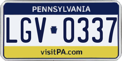 PA license plate LGV0337