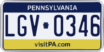 PA license plate LGV0346