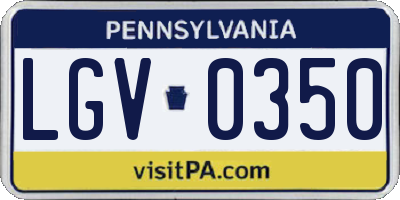 PA license plate LGV0350