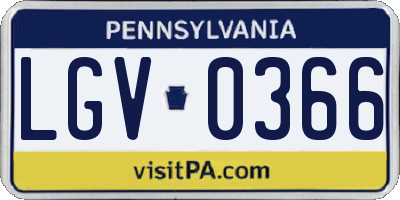PA license plate LGV0366