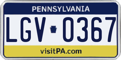 PA license plate LGV0367