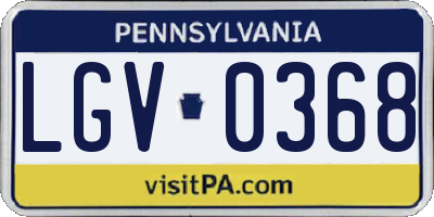 PA license plate LGV0368