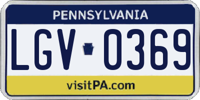 PA license plate LGV0369