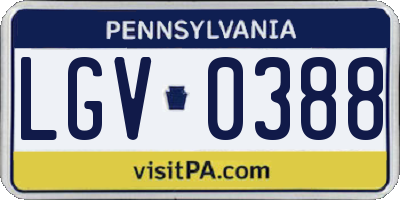 PA license plate LGV0388