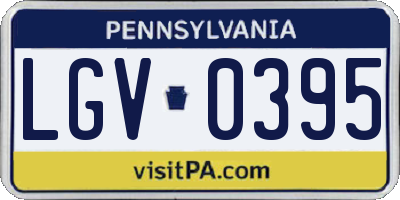 PA license plate LGV0395