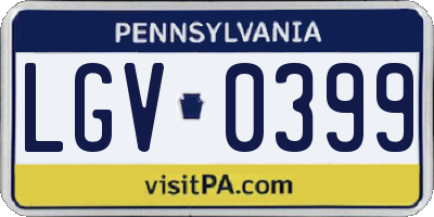 PA license plate LGV0399