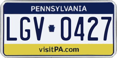 PA license plate LGV0427