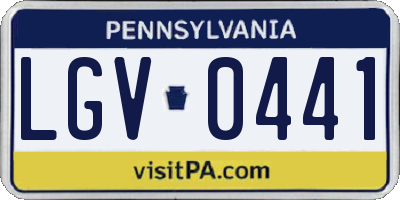 PA license plate LGV0441