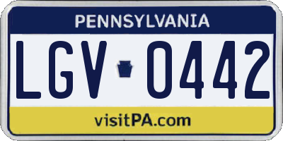 PA license plate LGV0442