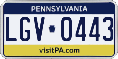 PA license plate LGV0443