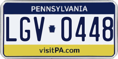 PA license plate LGV0448