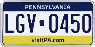 PA license plate LGV0450