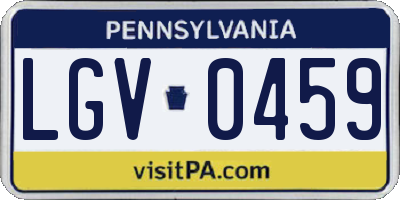 PA license plate LGV0459