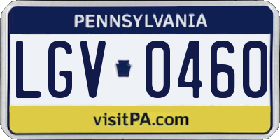 PA license plate LGV0460