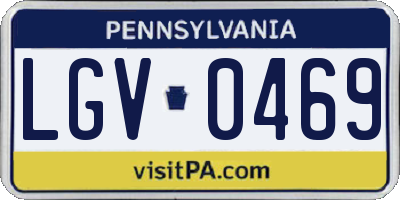PA license plate LGV0469