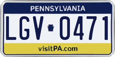 PA license plate LGV0471