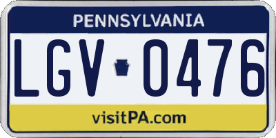 PA license plate LGV0476