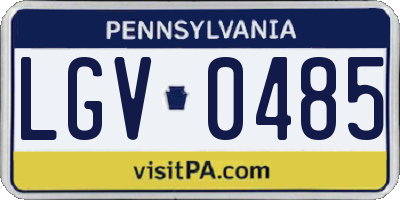 PA license plate LGV0485