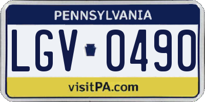 PA license plate LGV0490