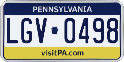 PA license plate LGV0498