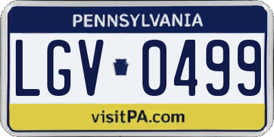 PA license plate LGV0499