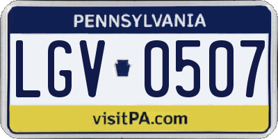 PA license plate LGV0507