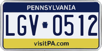 PA license plate LGV0512