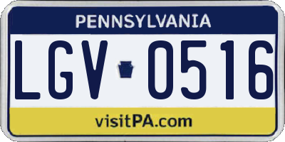PA license plate LGV0516